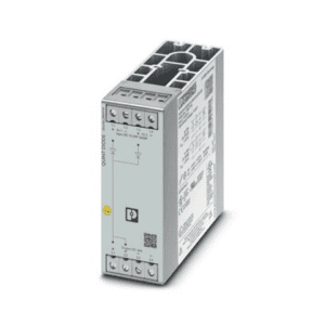 Compact industrial relay module for automation control, includes multiple terminal connections for efficient switching and safety.