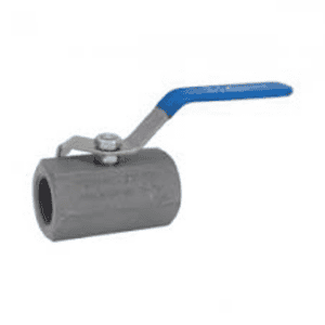 Industrial ball valve with manual handle, used for controlling fluid flow in automation systems. Ideal for manufacturing, process control, and industrial piping applications.