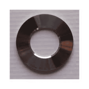 Precision machined metal washer, industrial component for automation equipment, shiny steel surface, high durability.