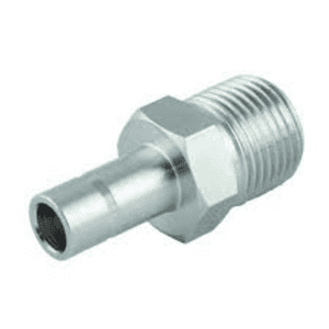 Precision industrial metal fitting for automation systems.