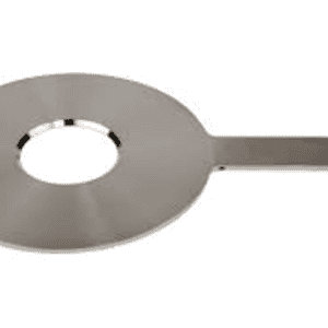 Precision industrial metal cutting blade for automation and manufacturing processes.