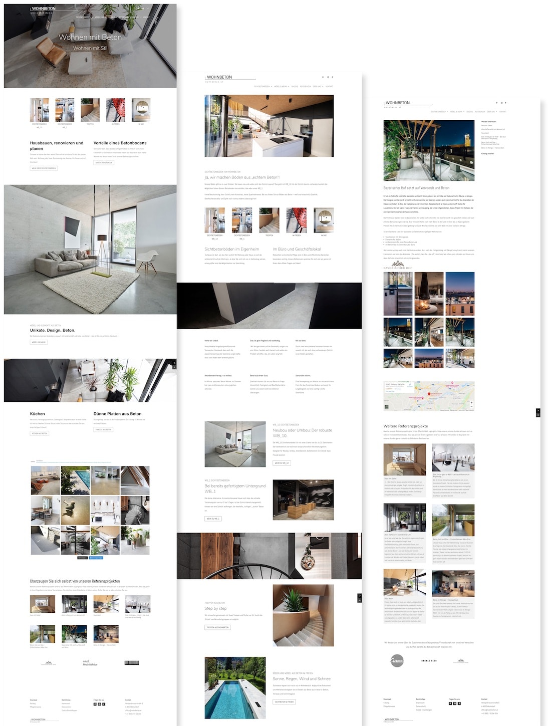 Wohnbeton Webseite von RAABAUKE Web Design und Suchmaschinenoptimierung von Markus Raab