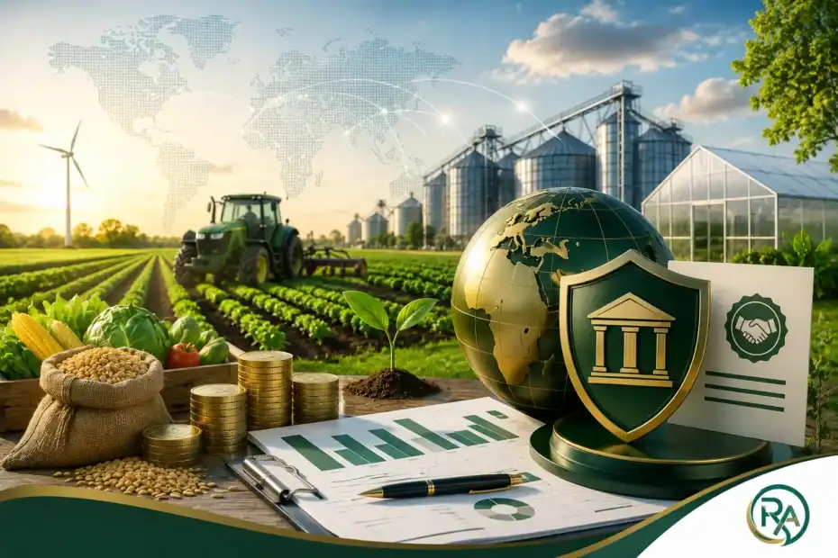 The image represents how SBLC and Bank Guarantee solutions support agricultural funding, infrastructure development, investor confidence, international trade, and sustainable agribusiness expansion.