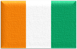 Flag of Côte d’Ivoire with vertical orange white and green stripes