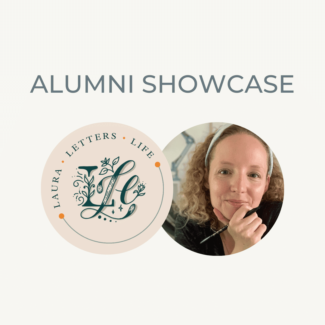 Alumni showcase featuring a woman with curly hair and headset, representing professional growth.