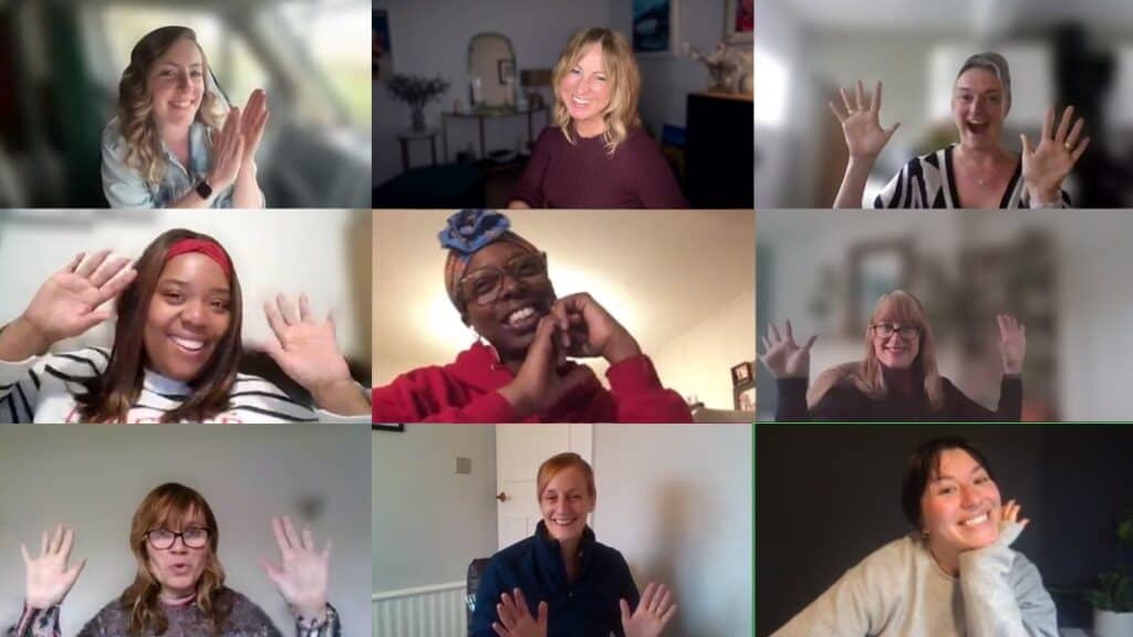 Health & Wellbeing Coach Training graduates and students practising coaching during live training