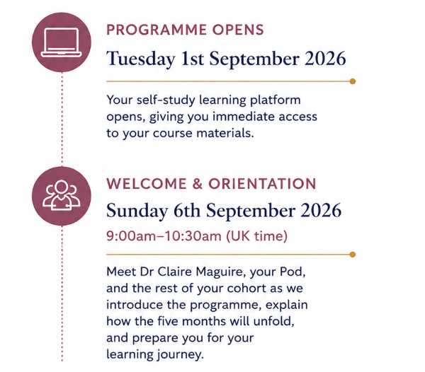 Programme Start Date Details - Integrative Pathway 2026