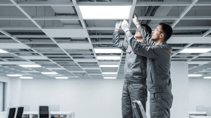 LED panel lights installation