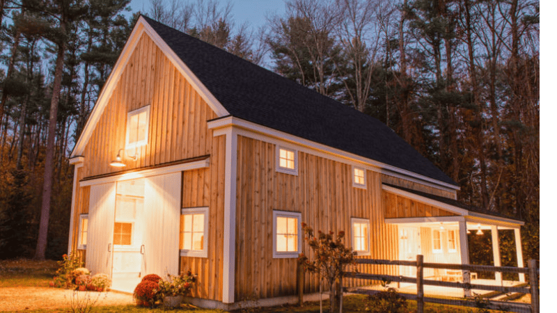 the warm color barn light