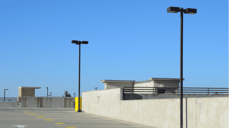 Parking lot lights require regular maintenance.