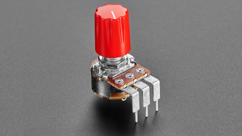 Small Red Potentiometer (Variable Resistor)
