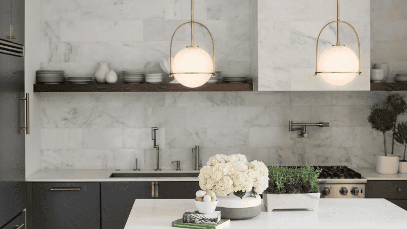 The style of your pendant lighting must match the environment of your kitchen island