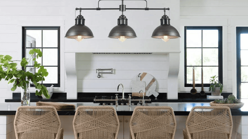  2 feet long island is suitable for one pendant light. 