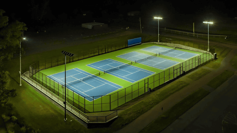 4 poles setup ensures that even with fewer poles, the court receives sufficient light for most types of play.