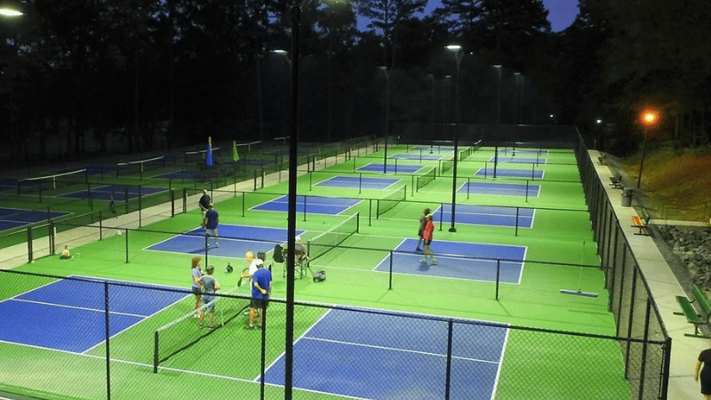 LED lights provide even, consistent illumination across the tennis court