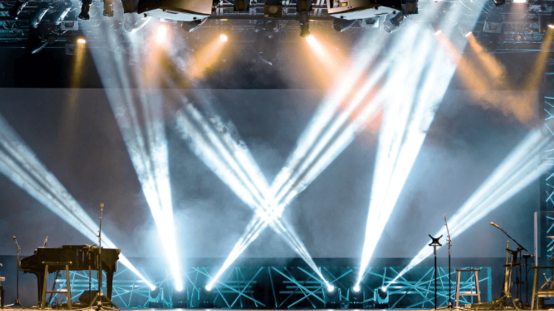 White and intense stage light