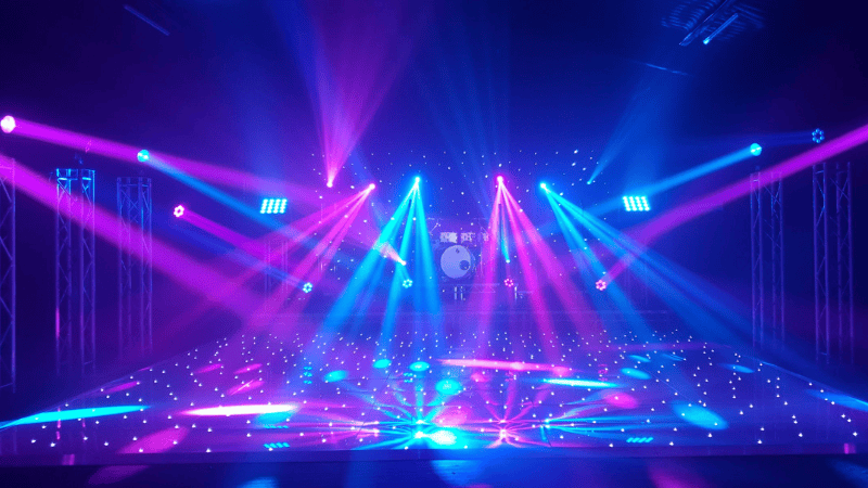 Colorful stage light to render the atmosphere