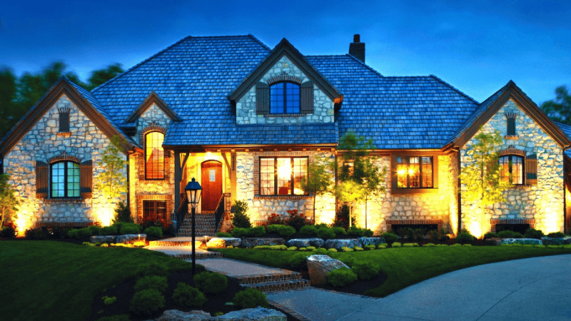 Lighting up the outside of your house can make a big difference. 