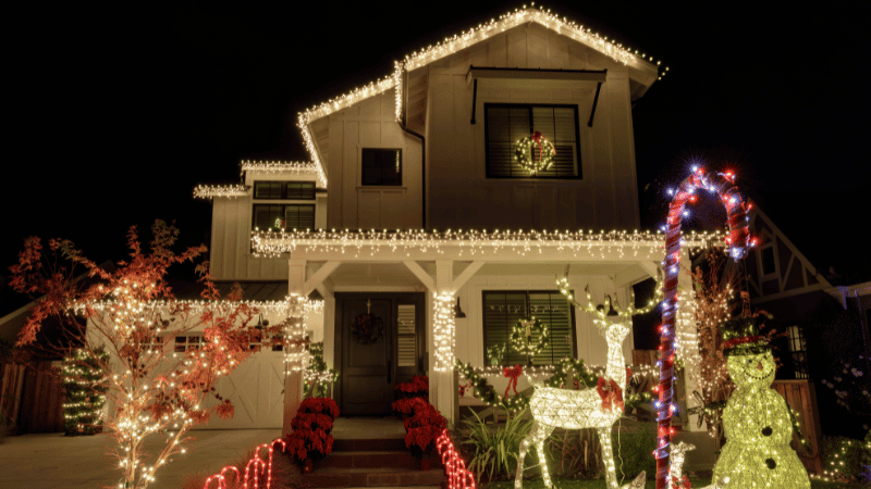 LED strip lights of a house