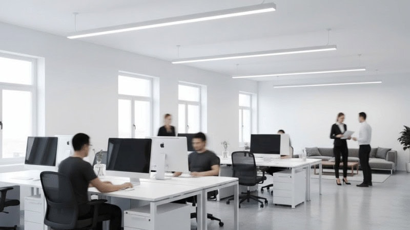 batten lightings in the office