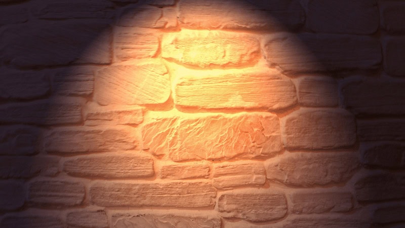 wall wash lighting on Stone wall