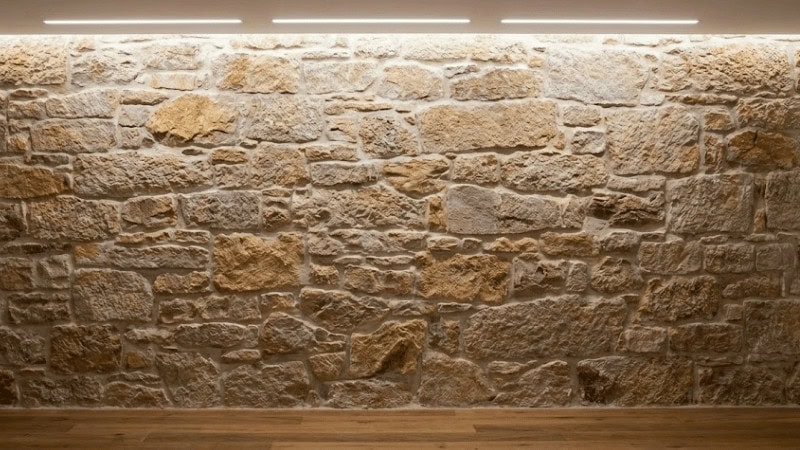 High CRI wall lighting on stone wall