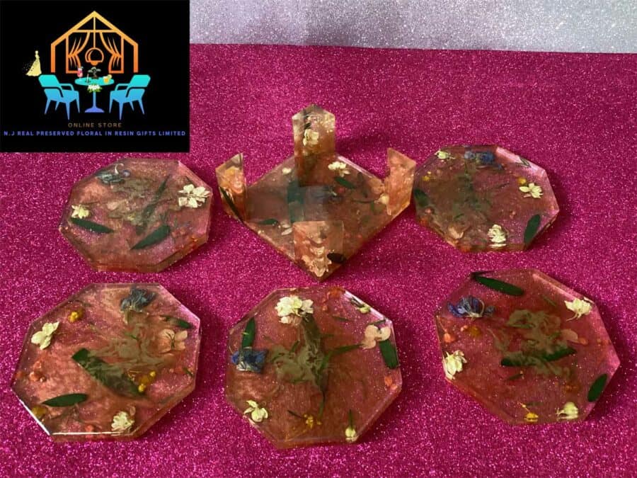 6 Piece Octagon Drink Coaster Set