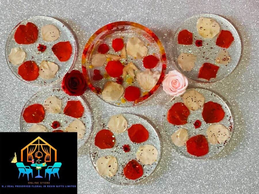 Rose Petal Coaster Set 2