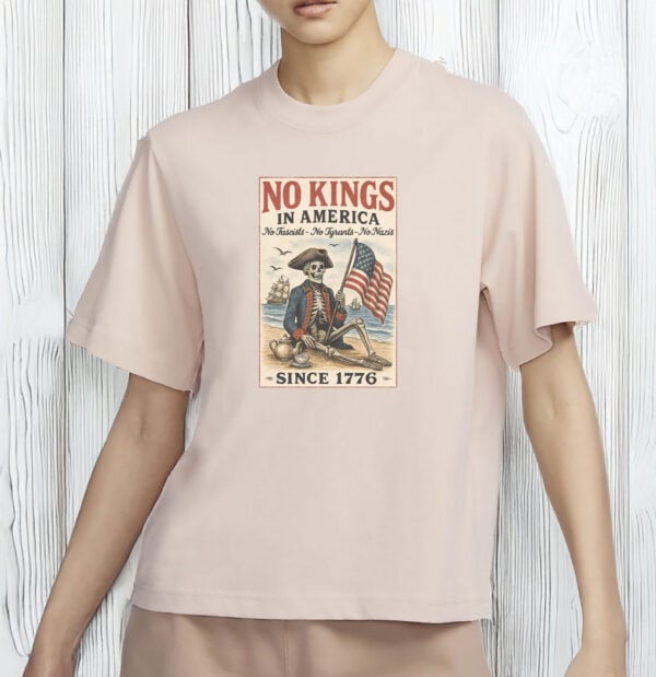 Anti-Fascist Patriotic Tee, No Kings Since 1776 Political Protest Shirt