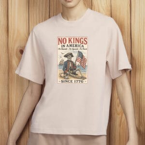 Anti-Fascist Patriotic Tee, No Kings Since 1776 Political Protest Shirt