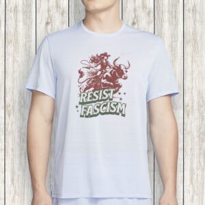 Anti-Fascist Western Cowboy Political Protest Tee, Resist Fascism Shirt