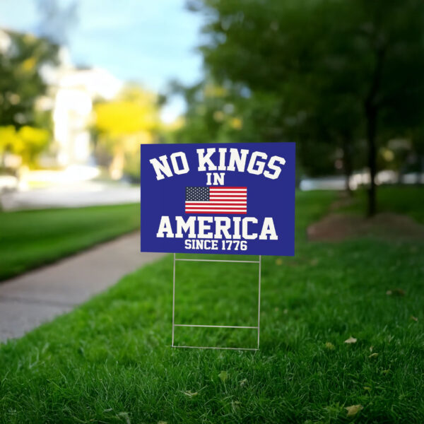 Anti Maga Protest Sign for Freedom and Democracy, Since 1776 Patriotic Statement, No Kings in America Yard Sign