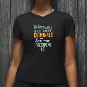 Anti-Trump Political Graphic Tee, Immigrants Are Not Criminals But the President Is Shirt