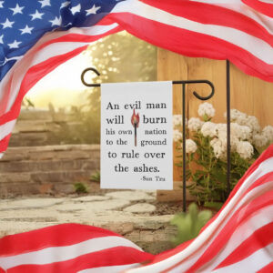 Anti Trump garden flag defend democracy house flag