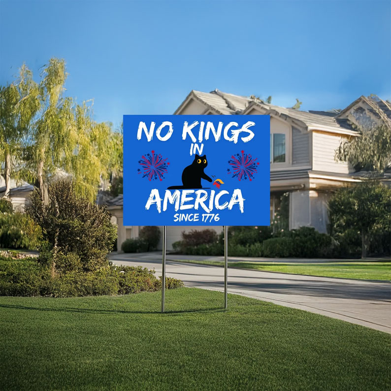 Bold, Funny Protest Statement Since 1776- No Kings in America Yard Sign