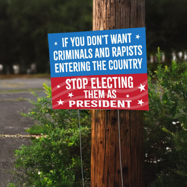 Don't Elect Criminals as President Anti Trump Protest Yard Sign