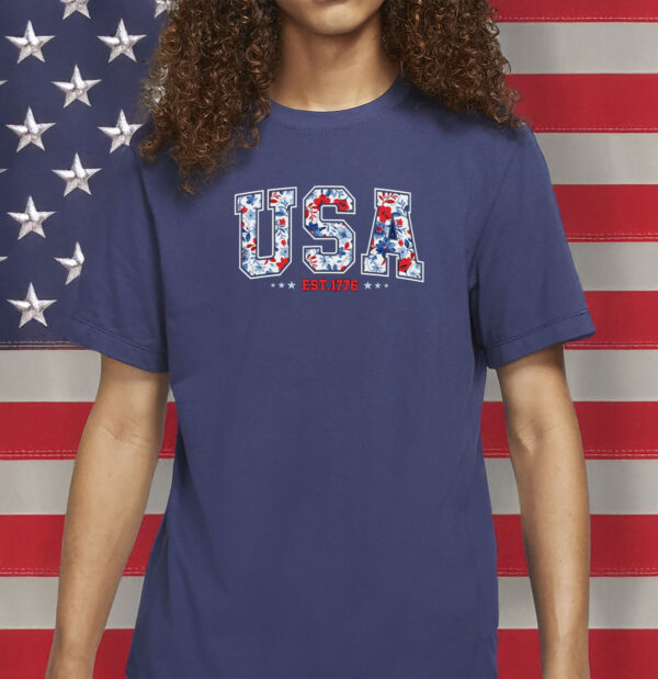 Floral Fourth of July Anti-Trump Tee-Subtle FDT USA Shirt