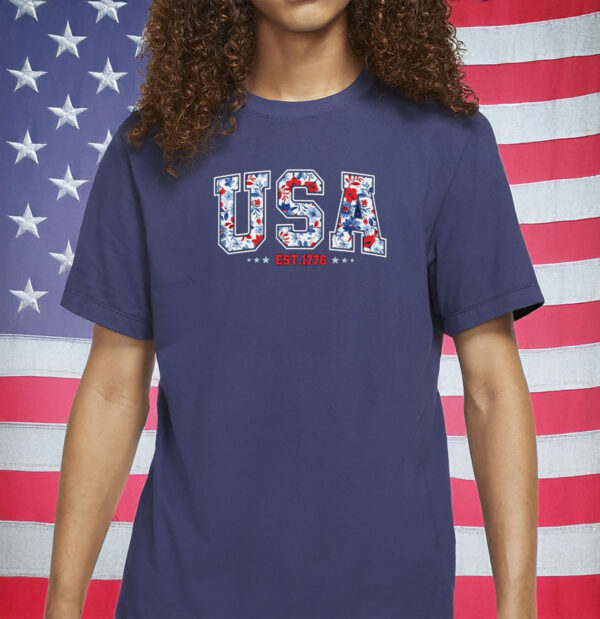 Floral Fourth of July Anti-Trump Tee-Subtle FDT USA Shirt