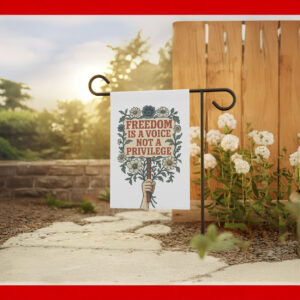 Floral Freedom Voice Garden Flag, Resist Yard Banner, No Kings in America Protest Flag