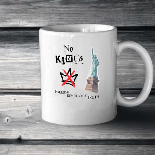 Freedom, Democracy, Truth – Liberty Collage Art Design-No Kings Mug