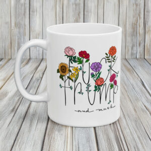 Fuck Trump and Musk Mug – Floral Political Statement Coffee Cup