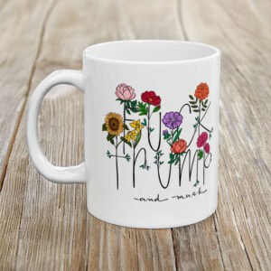 Fuck Trump and Musk Mug – Floral Political Statement Coffee Cup