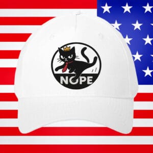 Funny Black Cat with Crown & Tie, NOPE Embroidered Cat Hat
