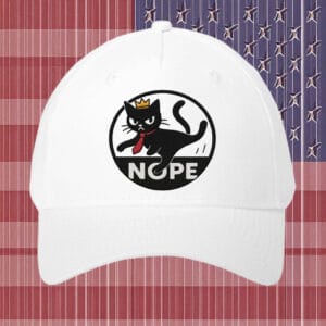 Funny Black Cat with Crown & Tie, NOPE Embroidered Cat Hat