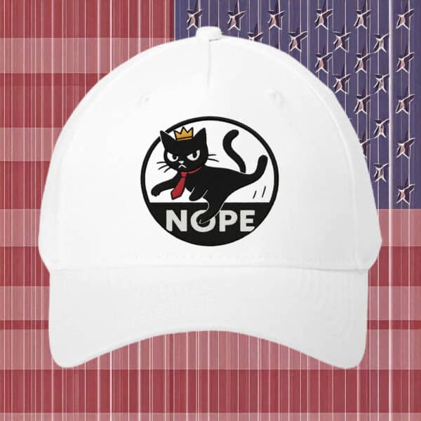 Funny Black Cat with Crown & Tie, NOPE Embroidered Cat Hat