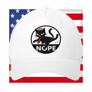 Funny Black Cat with Crown & Tie, NOPE Embroidered Cat Hat