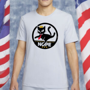 Funny Nope Anti Trump Protest Tee, No Kings In America Black Cat Shirt
