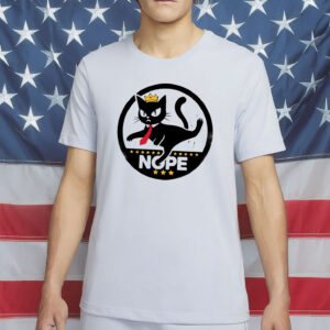 Funny Nope Anti Trump Protest Tee, No Kings In America Black Cat Shirt