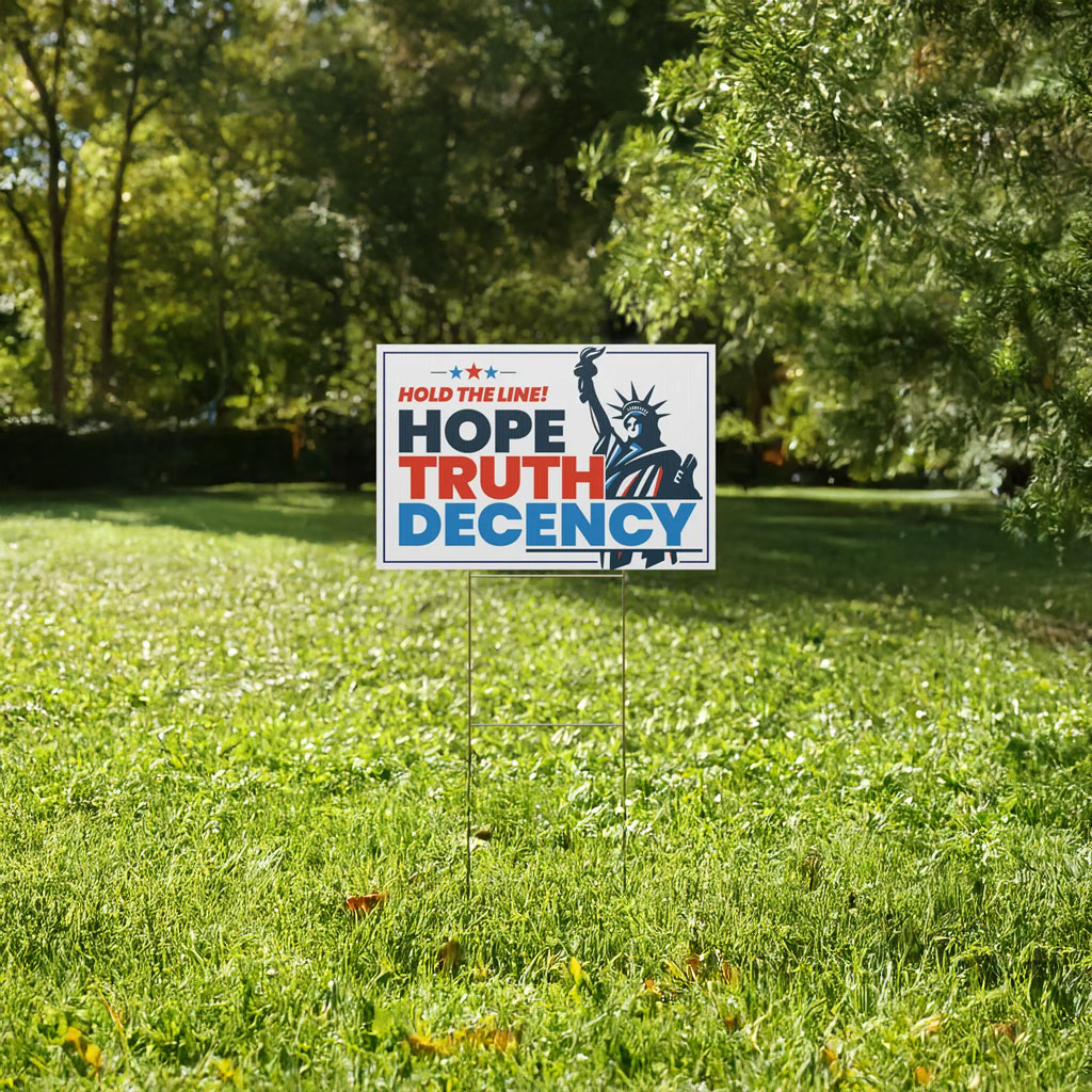 Hope Truth Decency Yard Sign