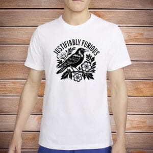 Justifiably Furious Raven Shirt – Social Justice Graphic Tee, Progressive Human Rights Activist T-Shirt